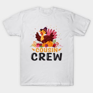 Cousin Crew Turkey Cute Family Thanksgiving Pajamas T-Shirt